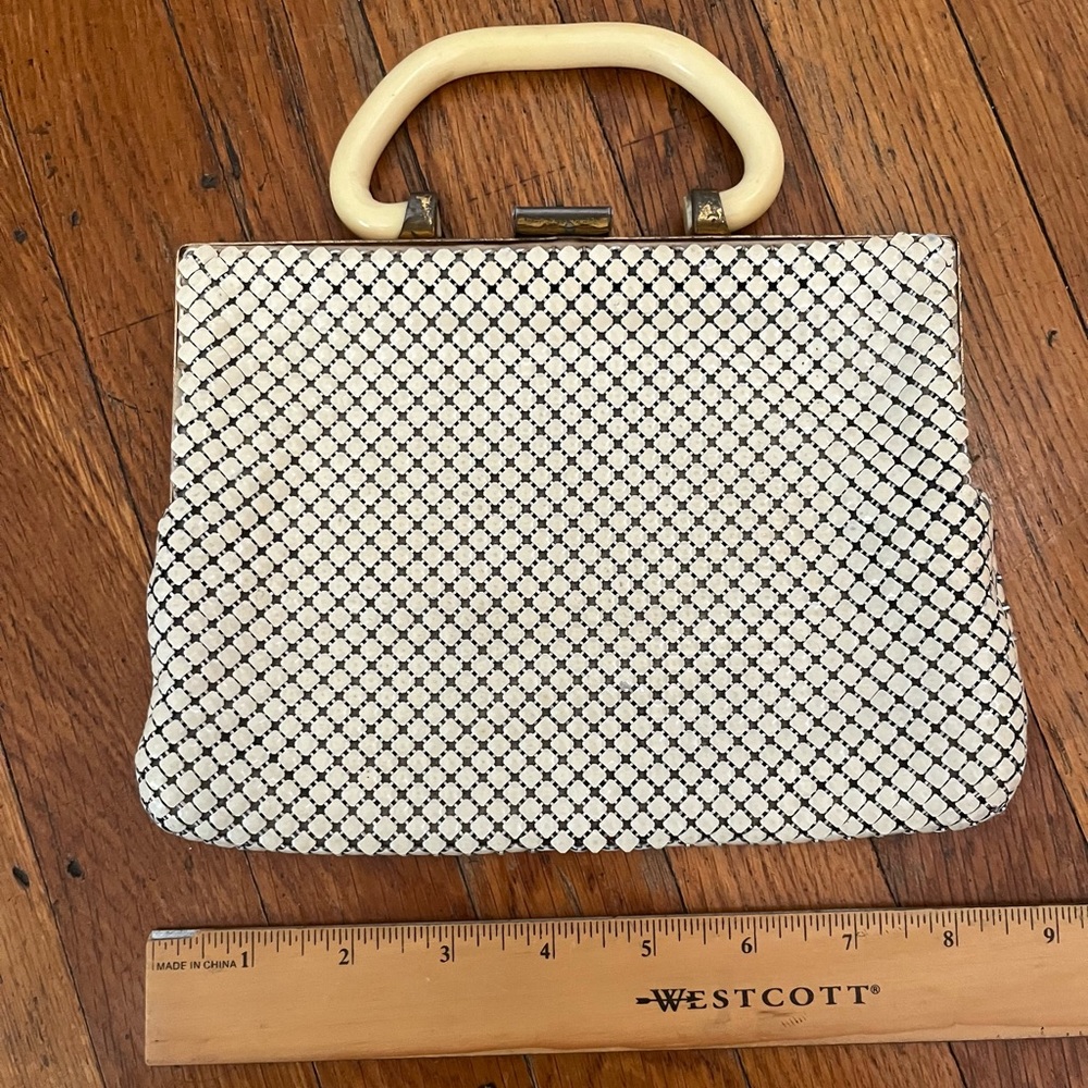 Vintage Purse white celluloid metal mesh
